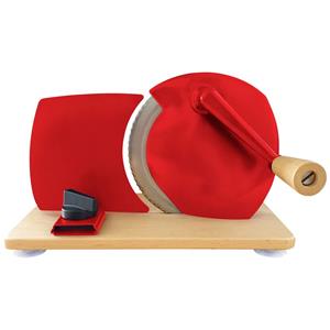myJupiter Multifunktions-Küchenmaschine Hand-Allesschneider mit Holzplatte, rot