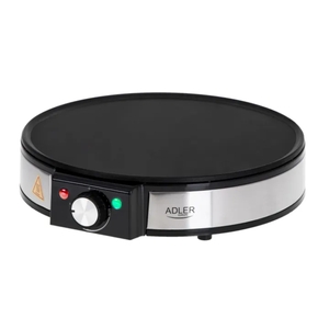 Adler Crêpesmaker AD 3058, 1600 W, Ø 30,00 cm, Snacks Zubereiten, Heizplatte, Pfannkuchen Tortillas Crumpets Kartoffelpuffern und Crêpe Maker, mit 2 Kontrollleuchten für Leistu