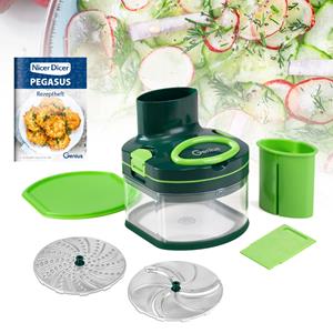 Genius Nicer Dicer Pegasus manueller Food Processor (Set 10-tlg.)