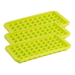 Forte Plastics 3x stuks Trays met Cocktail ijsblokjes/ijsklontjes vormen 50 vakjes kunststof groen