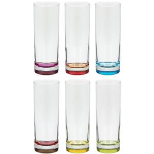 Secret De Gourmet Set van 6x stuks longdrink glazen Colori 310 ml van glas - Drinkglazen - Waterglazen