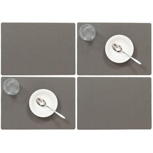 Wicotex Set van 8x stuks stevige luxe Tafel placemats Plain donkergrijs 30 x 43 cm - Met anti slip laag en Teflon coating toplaag