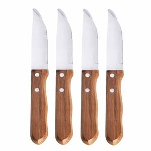 GAUMENKICK Steakmesser »4-tlg. Jumbo Steak-Messer-Set - 12cm Klinge - Holzgriff« (4 Stück)