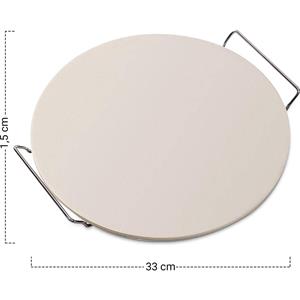 Pizzaofenzubehör - Pizza -Platte - Circulair - 33 cm - Naturstein - Beige - MaxxHome.