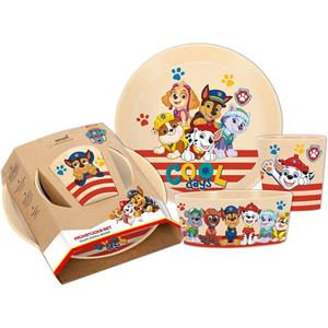 KOZIOL Kindergeschirr-Set »Connect Paw Patrol 3-tlg., Organic Sand« (3-tlg), Biozirkulärer Kunststoff