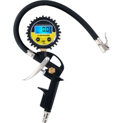 Dunlop Digitale Drukmeter eet In Psi/bar/kpa/kg - 30 Cm Luchtslang - Auto, Fiets, Motor En Vrachtwagen - Zwart