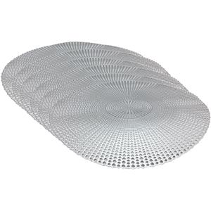 Set Van 6x Stuks Ronde Placemats Zilver 40 Cm Van Kunststof - Placemats