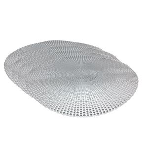 Set Van 4x Stuks Ronde Placemats Zilver 40 Cm Van Kunststof - Placemats