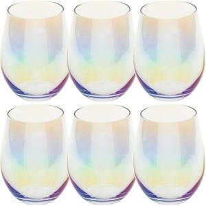 Secret de Gourmet Set Van 6x Stuks Tumbler Glazen Parelmoer Fantasy 540 Ml Van Glas - Drinkglazen