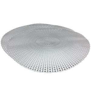 Set Van 2x Stuks Ronde Placemats Zilver 40 Cm Van Kunststof - Placemats