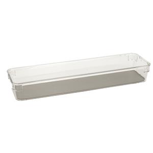 Secret de Gourmet Bestekbak/keuken organizer 1-vaks Tidy Smart grijs transparant kunststof 32,5 x 9 x 4,5 cm - Bestekbakken