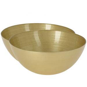 2x stuks glazen decoratie schalen/fruitschalen goud rond D28 x H11,5 cm -