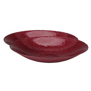 2x stuks glazen decoratie schalen/fruitschalen rood rond D40 x H7 cm -