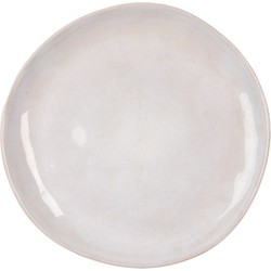 Clayre & Eef Ontbijtbord Ø 22 Cm Beige Keramiek Rond Bord Eetbord Klein Bord Beige Bord Eetbord