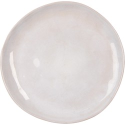 Clayre & Eef Ontbijtbord Ø 22 Cm Beige Keramiek Rond Bord Eetbord Klein Bord Beige Bord Eetbord