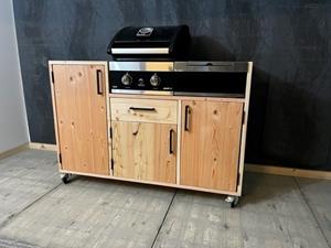 Het Steigerhouthuis Steigerhouten Buitenkeuken Douglas Cooper + Grandhall G2 BBQ en zijbrander - 180 x 70 x 100 cm