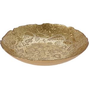 Glazen Decoratie Schaal/fruitschaal Goud Rond D40 X H7 Cm chalen