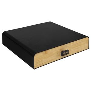 5Five Koffie cup/capsule houder/dispenser lade bamboe hout/metaal zwart - Koffiecuphouders