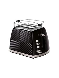 RUSSELL HOBBS Toaster Groove 26390-56, schwarz, 850 Watt - Brötchenaufsatz & Krümelschublade, 2 Schlitze, 850 W
