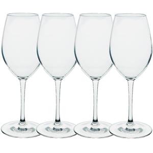 Eurotrail Set van 4x stuks onbreekbare kunststof camping wijnglazen voor witte wijn 265 ml -