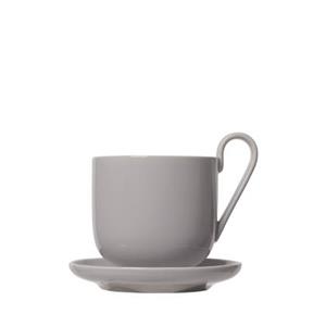 BLOMUS Tasse »RO 2er-Set mit Untertasse Mourning Dove 290 ml«, Porzellan
