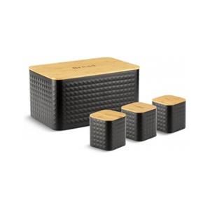 Edenberg Black Line - 5-delige Set - Broodtrommel met Snijplank + 3x