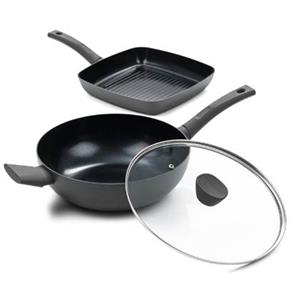 ISENVI Avon Combideal - Grillpan en wokpan met deksel - Ergo
