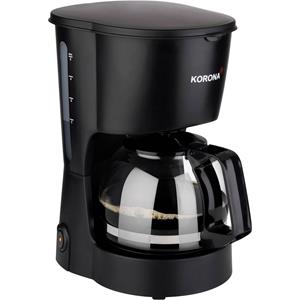 KORONA Filterkaffeemaschine 12011, Kaffeeautomat 0,6 L 5 Tassen schwarz 600 W Single Filter Kaffeemaschine mit Glaskanne, schwarz