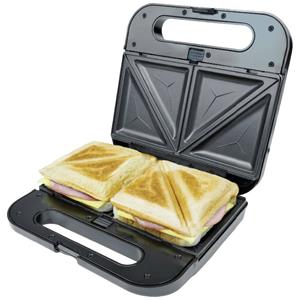 KORONA 3-in-1-Sandwichmaker 47018, XXL, Edelstahl, schwarz, wechselbare Platten, Antihaft beschichtet, Rutschfest