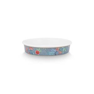 Pip Studio Flower Festival Ovenschaal - Rond - Blauw - 25.5x5cm