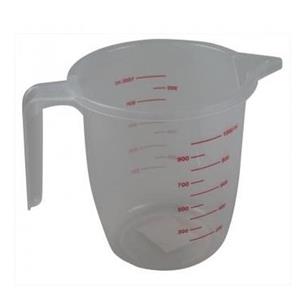Maatbeker 1 liter transparant kunststof -