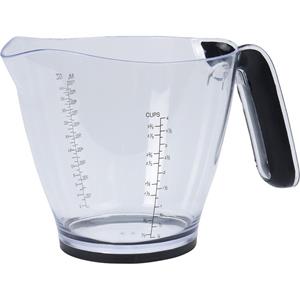 Set van 2x stuks maatbekers transparant anti sliprand 1 liter -