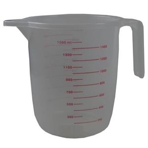 Maatbeker 1,5 liter transparant kunststof -