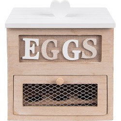 Clayre & Eef Eierhouder 18x9x20 cm Bruin Hout Rechthoek Eggs Eierrekje