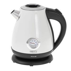 Camry Wasserkocher CR 1344 weiß Elektrischer Wasserkocher mit Thermometer 1.7L, Edelstahl, Wasserstandsanzeige