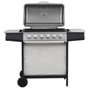 VIDAXL Gasgrill »Gasgrill mit 6 Brennern Edelstahl Silbern«