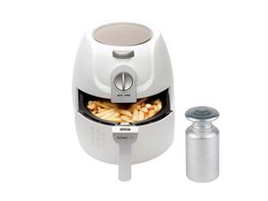 Domo Heißluftfritteuse, 1500 W, kleine 3,2Ltr. Fritteuse mit Umluft, Pommes fettarm frittieren ohne Öl & Salzstreuer