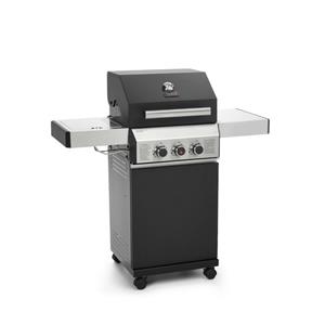 TAINO Gasgrill »BLACK«, Gasgrill, Doppelwandiger Deckel, Innenmaterial Aluminium, Alle Brenner mit Piezo-Zündung, 1 Seitenkocher (ca. 3 KW) mit Schutzdeckel