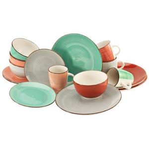 CreaTable Combi-servies Bella Casa Fashion met de hand geschilderd spiraaldecor (set)