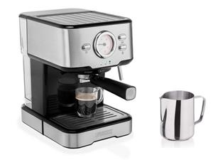 Princess Siebträgermaschine, italienische Siebdruck Kaffee & Espresso-Maschine mit Milchaufschäumer für Latte Macchiato & Cappuccino, 2in1 auch für Kapseln geeignet