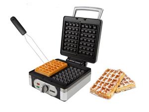 Domo Waffeleisen, 1400 W, für 2 dicke Belgische & Brüsseler Waffeln gleichzeitig, Doppel Wafflemaker, Waffelmaschine mit Waffel-Gabel