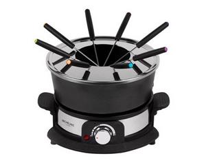 Michelino Elektro-Fondue 2L Fondueset, Fonduegerät, Antihaftbeschichteter Topf, 8 Gabel