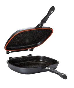 Cheffinger Grillpfanne »Doppelpfanne 32 cm Aluguss Wendepfanne Pfanne Grillpfanne antihaft Doppelseitige Pfanne Bratpfanne Steakpfanne Spiegelei«