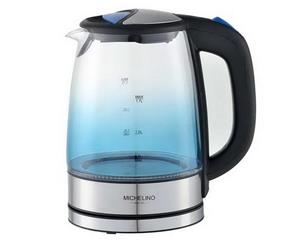 Michelino Wasserkocher Glas-Wasserkocher 1,7 Liter LED Wasserzubereiter Kocher, 1850 W, 360° drehbarer Sockel