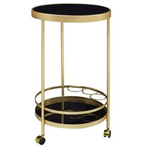 FineBuy Servierwagen mit 2 Ablageflächen gold