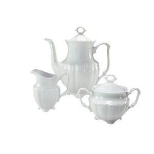 CreaTable Kaffeeservice »Kaffeegarnitur Kaffeegarnitur Maria Theresia weiß 1 Set« (3-tlg), Porzellan