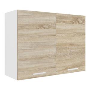 VCM Küchenschrank Breite 80 cm Holztür Hängeschrank Küche Küchenmöbel Esilo weiß-kombi
