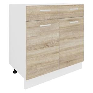 VCM Küchenschrank Breite 80 cm Schublade Unterschrank Küche Küchenmöbel Esilo weiß-kombi