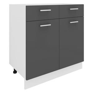 VCM Küchenschrank Breite 80 cm Schublade Unterschrank Küche Küchenmöbel Esilo weiß