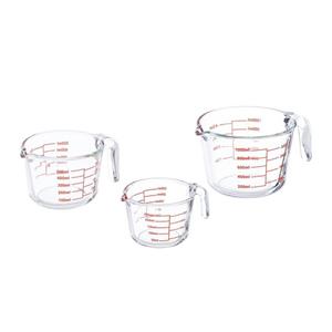RELAXDAYS Messbecher »3-teiliges Messbecher Set aus Glas«, Glas, (3er Set)